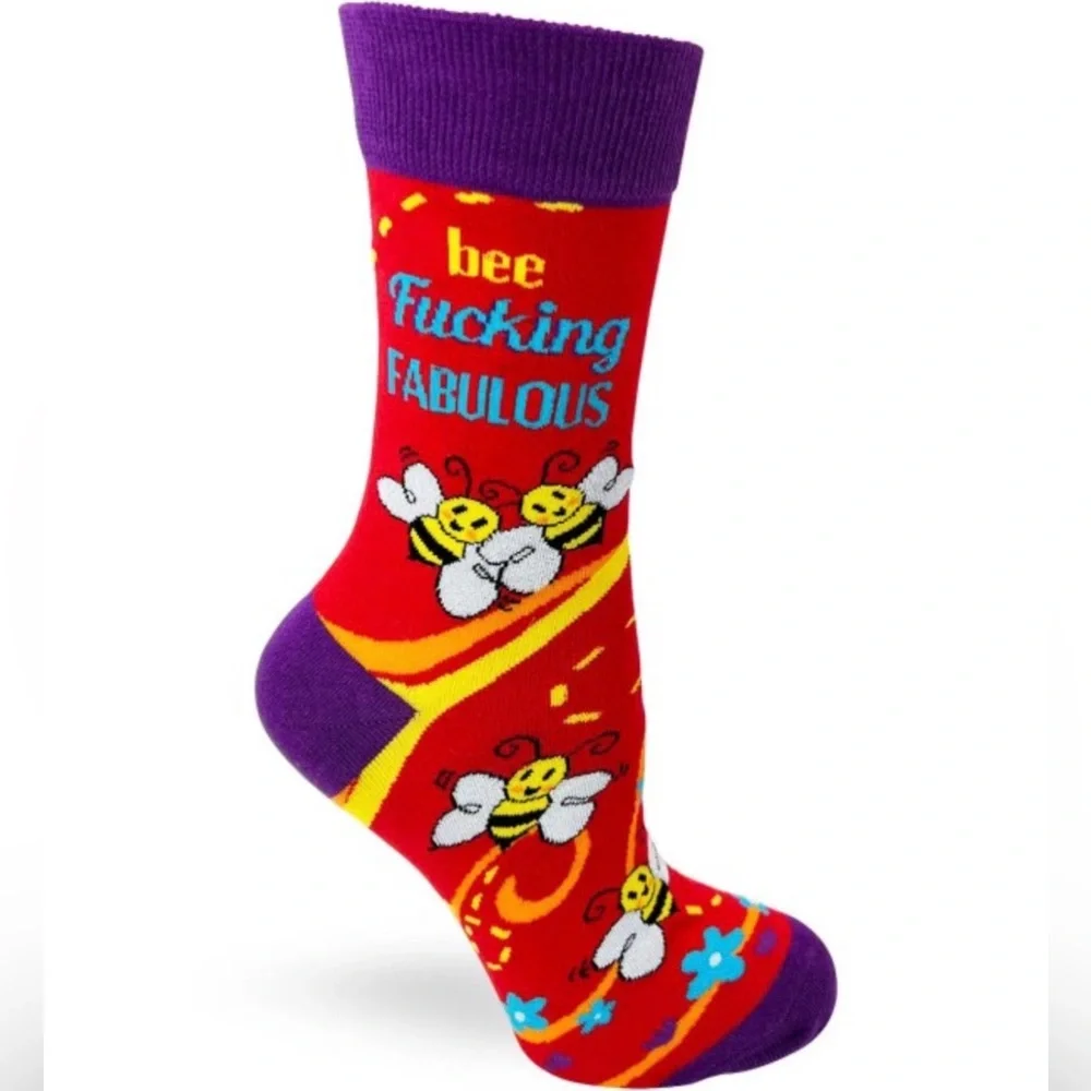 •Bee Fabulous• Colorful Novelty Crew Socks - Picture 3 of 3